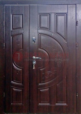 Металлическая филенчатая дверь с виноритом и МДФ Беленый дуб ДВТ-145 в Коломне