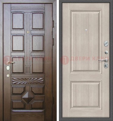 Коричневая металлическая дверь с виноритом ДВТ-223 в Коломне