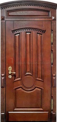 Темная стальная дверь с виноритом и фрамугой ДВТ-238 в Коломне