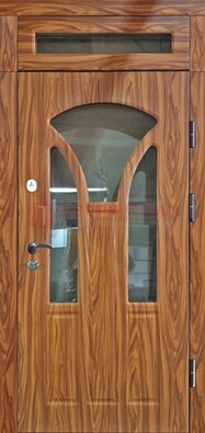 Коричневая классическая входная дверь с виноритом ДВТ-66 в Коломне