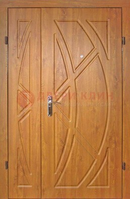 Полуторная металлическая дверь с МДФ золотой дуб ПЛ-17 в Коломне