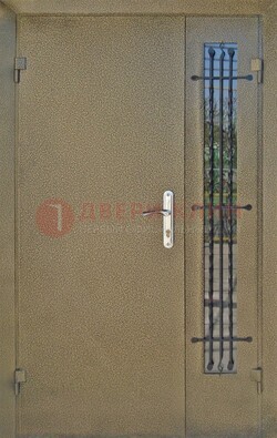 Входная дверь Порошок со стеклом и ковкой ПЛ-20 в Коломне